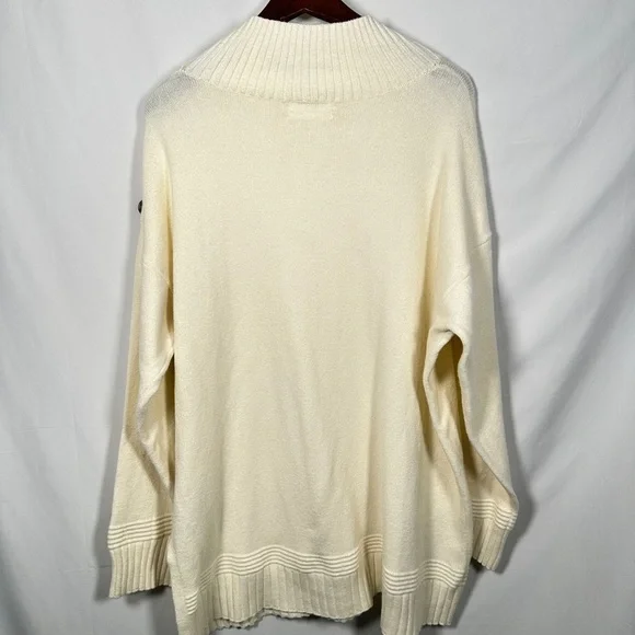 By Anthropologie cozy essential ribbed mock neck button shoulder knit sweater XL - Picture 12 of 14